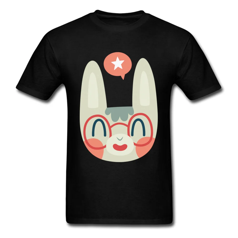 Cute Green Bunny Wearing Glasses_black