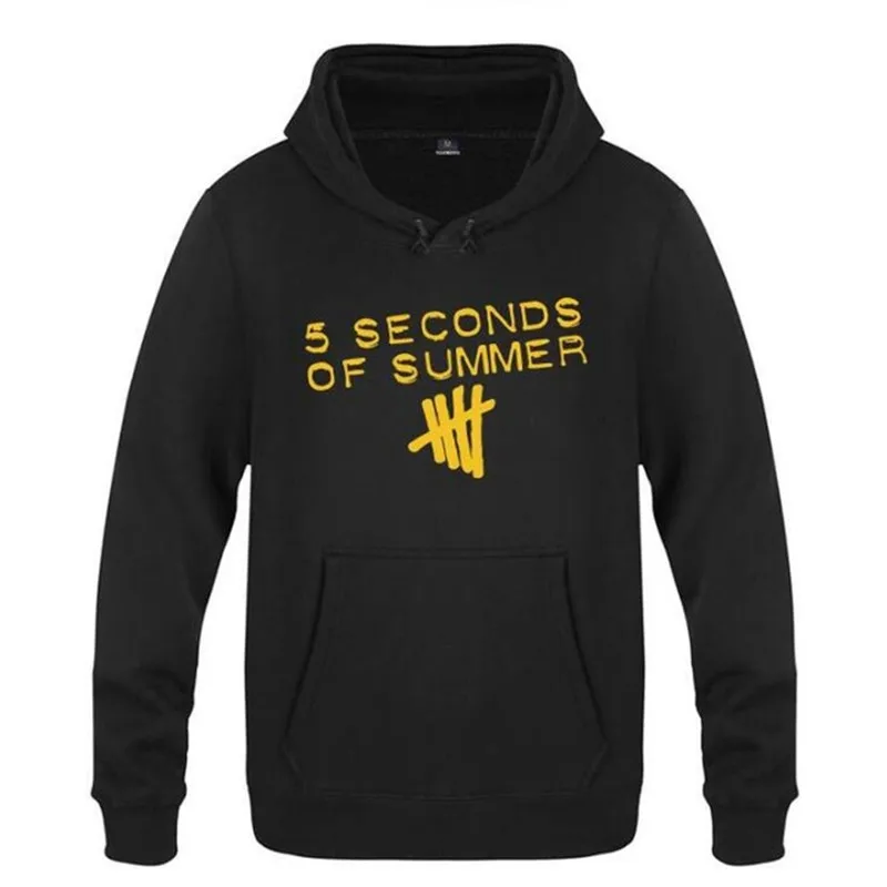  Mens Hoodies 5SOS 5 Seconds of Summer Print Hoodie Men Hip Hip Fleece Long Sleeve Sweatshirt Rock M