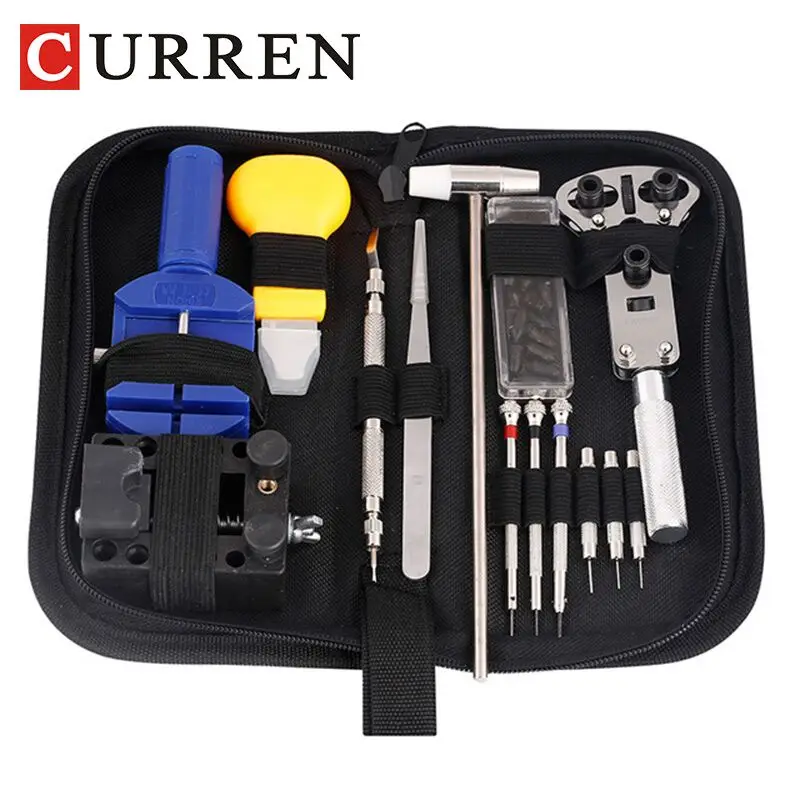 Koop CURREN 14 16 stuks horloge reparatie tool Kit Pin Set Horloge Case Opener Link Remover Schroevendraaier Pincet Horlogemaker Gewijd