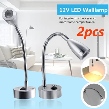 

Smuxi Warm/White 12V LED Marine Boat Bedlight Flexible Wall Lamps Motorhome Boat LED Reading Indoor Light With Screws