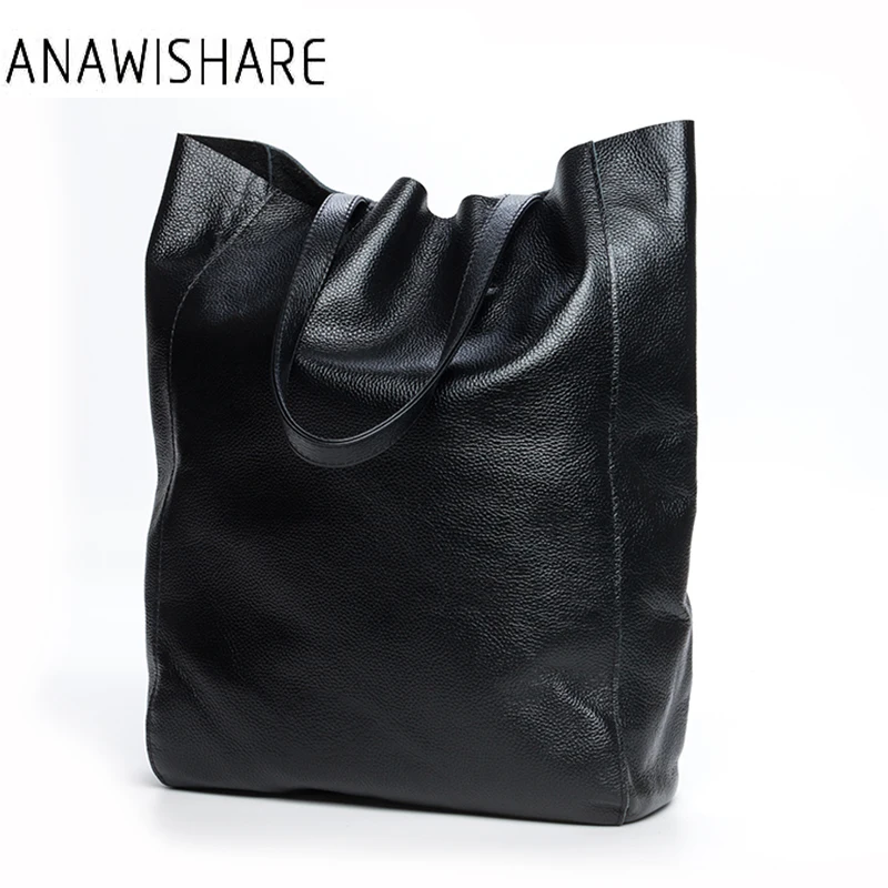 2017 Designer Women Genuine Leather Handbags Large Shoulder Bag Cowhide Ladies Tote Bags Black Red Casual Shopping Bag Bolsos