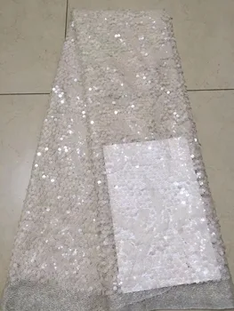 

Embroidery African Net Lace Fabric ZH-71536 Nigerian French Embroidered Lace fabric with sequins