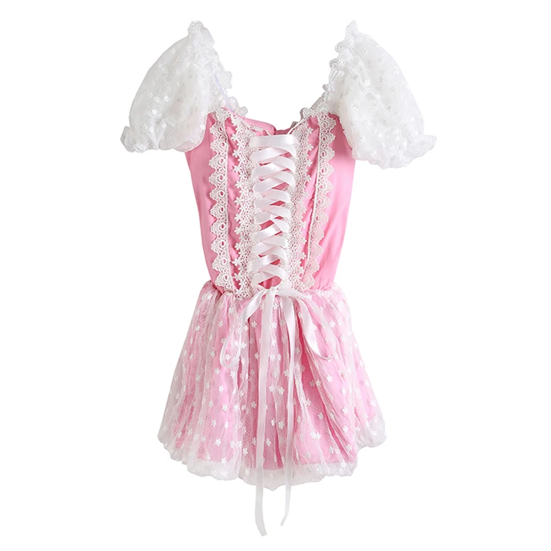 Новые летние розовые лента с принцессами лук тонкий шифон Красивая кукла Kawaii