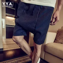 Летние Новые Модные полосатые шаровары с низкой слонкой, мужские шорты с эластичной резинкой на талии, большие размеры 5XL, Свободные повседневные уличные пляжные шорты