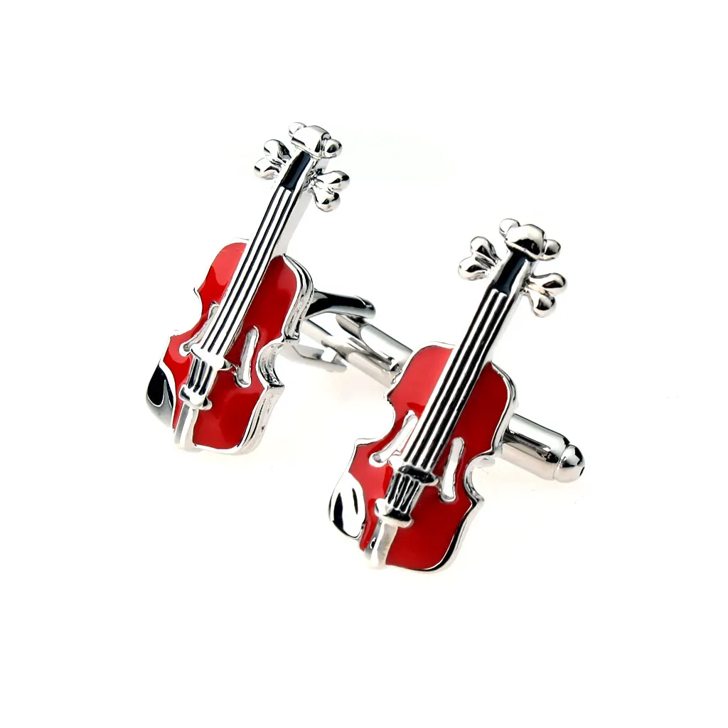 1 Pair Vintage Violin Cufflinks Wen Groomsman Cuff Links for Wedding Party Birthday Prom Tuxedo Wedding Jewelry