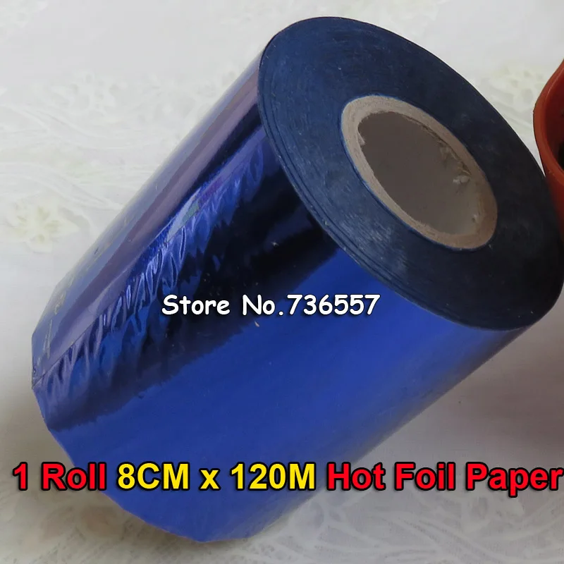 

1Rolls Blue Color 80mmx120M Hot Stamping Foil Heat Transfer Napkin Gilding PVC business Card Emboss