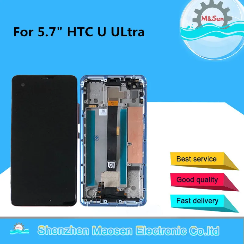 

Original M&Sen For 5.7" HTC U ULtra LCD Screen Display+Touch Panel Digitizer Screen Frame For HTC U Ultra Assembly Lcd Display
