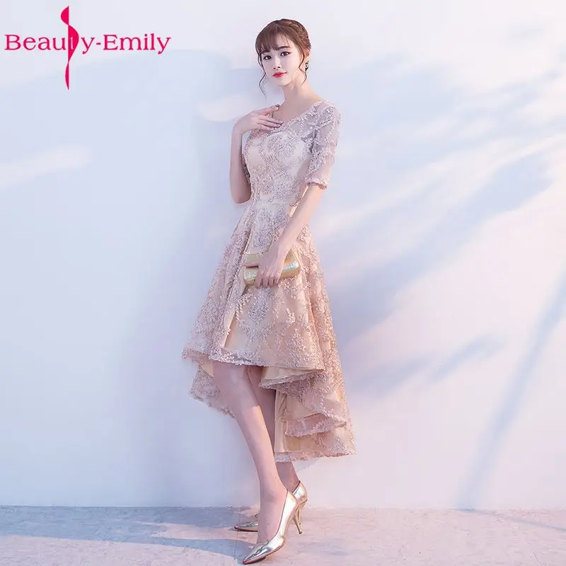 Beauty Emily New Fashions Asymmetrical Short Sexy Party Prom Dresses 2018 Homecoming Dresses O-Neck Three Quarter Formal Dresses Beauty Emily New Fashions Asymmetrical Short Sexy Party Prom Dresses 2018 Homecoming Dresses O-Neck Three Quarter Formal Dresses