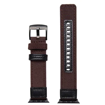 

for Apple Watch Series 4 44mm 40mm Nylon Strap for Apple Watch 1 2 3 Replacement Band Men Women Black Army Green Brown