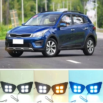 

CAPQX 2pcs For KlA KX cross 2017-2018 Front LED Fog Lamp Assembly Fog Light LED Daytime Running DRL Light Driving Day light lamp