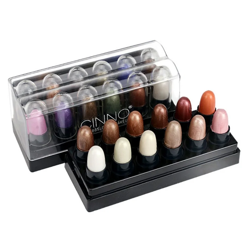 12pcs Glitter Eyes Makeup Waterproof Pigment Eye Shadow White Gold