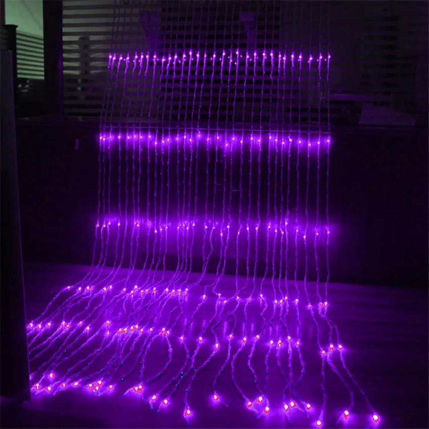 3x2M/3x3M/6x3M 8 modes Waterfall Curtain Icicle LED String Light Christmas Wedding Party Background garden Decoration lights 3x2M/3x3M/6x3M 8 modes Waterfall Curtain Icicle LED String Light Christmas Wedding Party Background garden Decoration lights