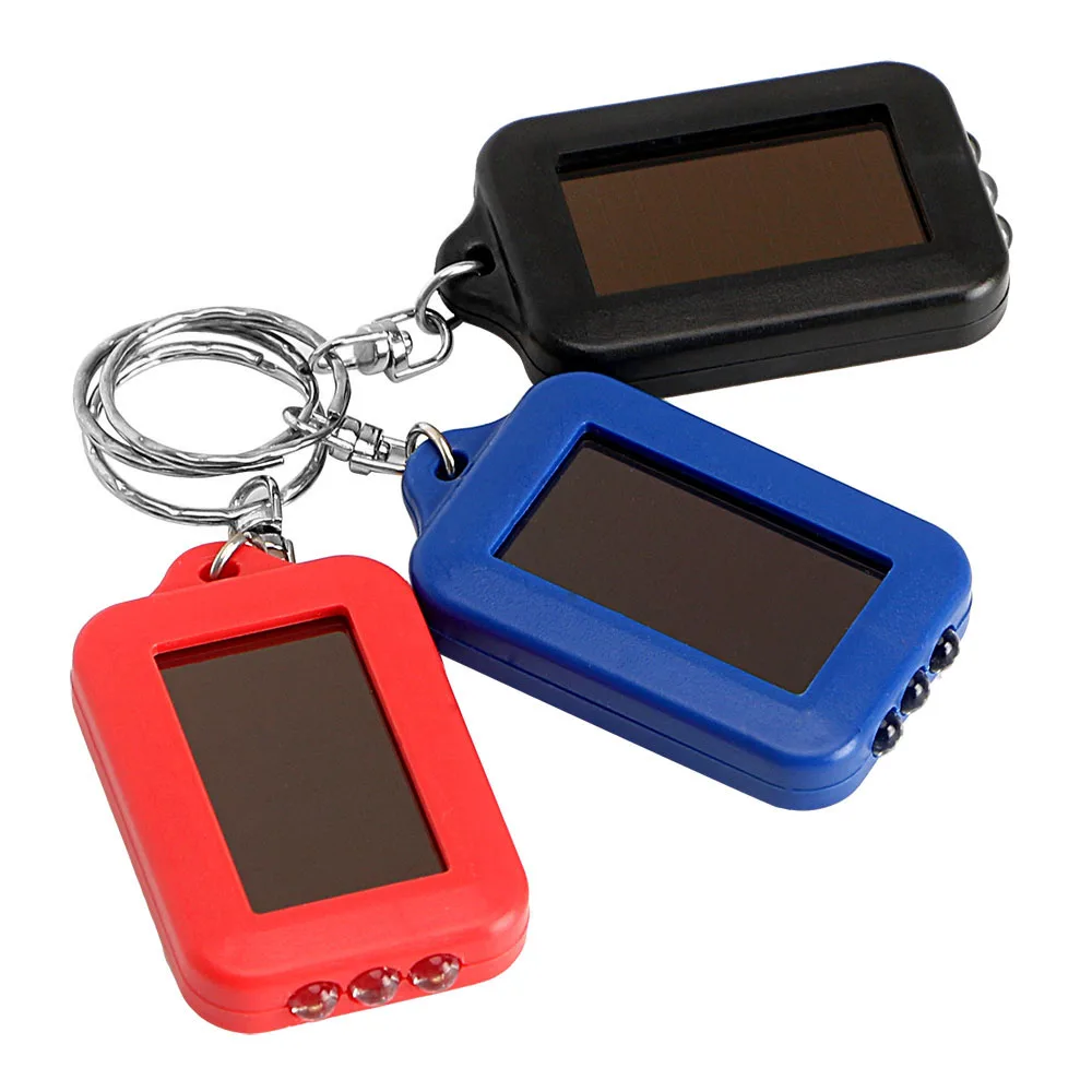 

ITimo 3 LED Flashlight Emergency Light Torch Keychain Light For Camping Hiking Key Ring Lamp Portabe Lighting Solar Power
