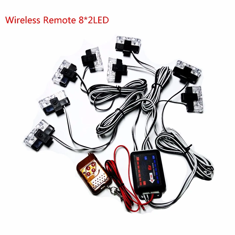 

1Set 16W Car Strobe Light Flash LED Emergency Warning Lights Police Caution Pilot Lamp Free Shipping w/ Remote Control New