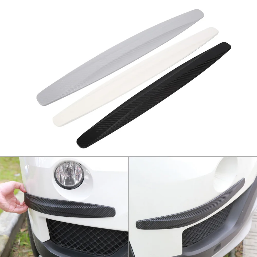 uxcell 2Pcs Carbon Fiber Car Front Rear Bumper Protector Corner Guard Sticker uxcell 2Pcs Carbon Fiber Car Front Rear Bumper Protector Corner Guard Sticker