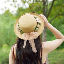 Женская шляпа от солнца Boater новая мода пшеничная Панама летние шляпы для женщин Boater соломенная шляпа женская соломенная шляпа аксессуары