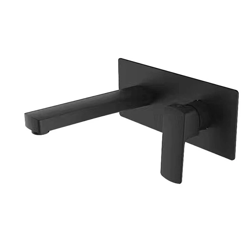 

Into the wall cold and hot Water Taps Bathroom Faucet Wall type Mixer Single Handles Table basin wash basin black faucet TL511