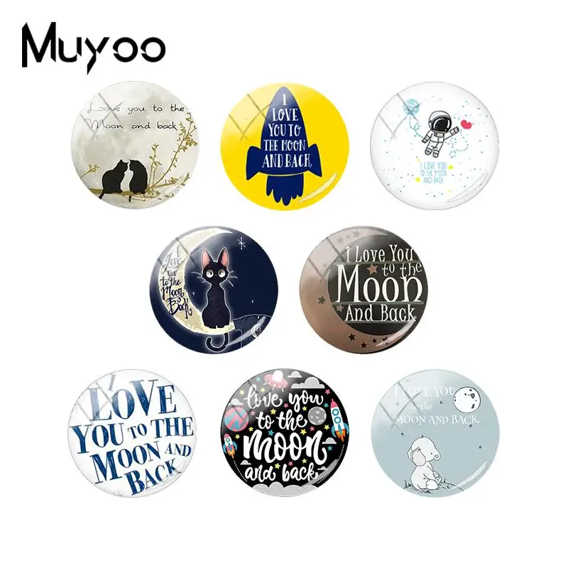 Новинка 2018 художественные Кабошоны с надписью I love You To The Moon And Back ручная работа