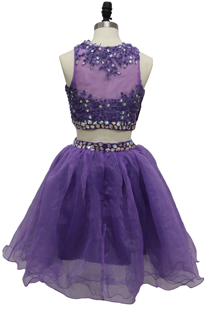166 2017 Crystal Beaded Royal Blue Champagne Two Piece Prom Dress Cheap Homecoming Graduation Dress (6)