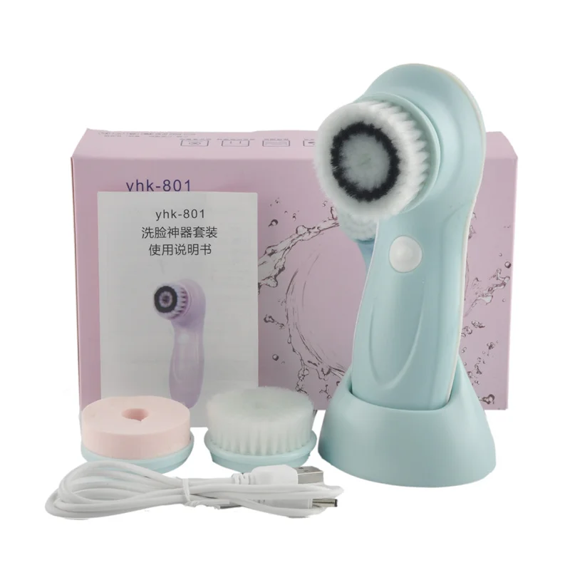 

USB Rechargeable 3 In1 Electric Rotating Facial Cleansing Brush Face Cleaners Scrubber Rotating Rotation Skin Care