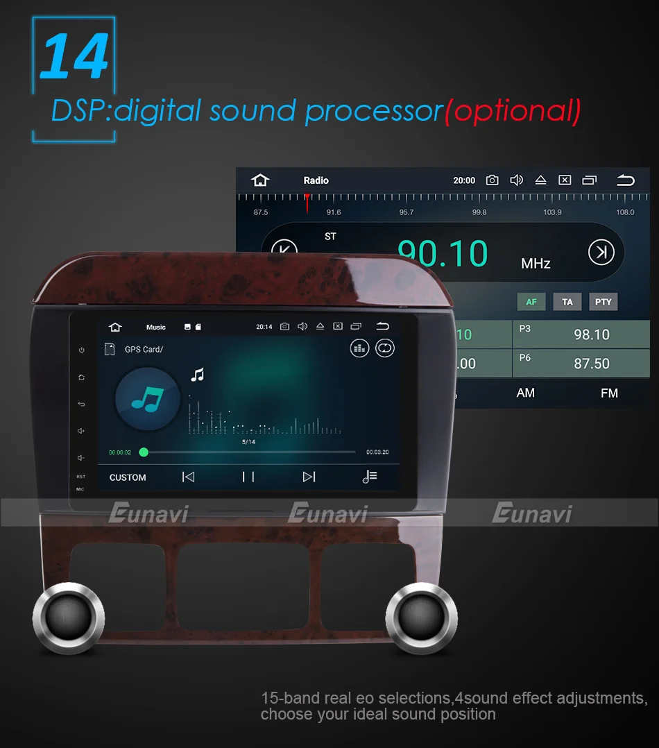 Sale Eunavi 4 Core 2 Din Android 7.1 Car Radio Stereo Player GPS Navigation For Mercedes-Benz S-Class W220 CL-Class W215 Bluetooth 19