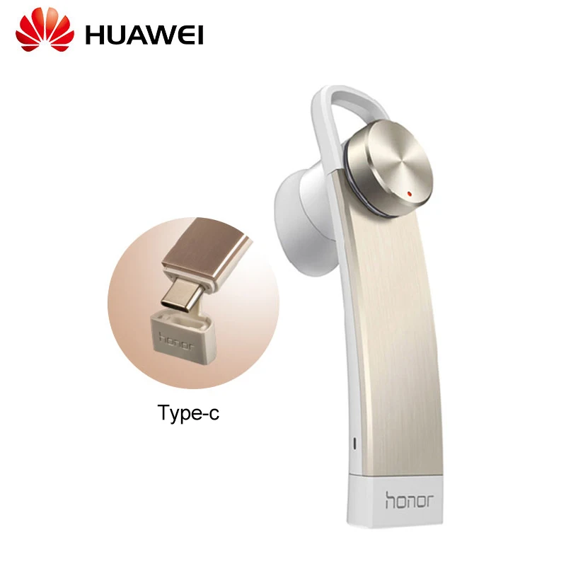 Huawei Honor Bluetooth 4,1 AM07 оригинальные наушники с поддержкой Micro USB/type-C ручной работы гарнитура для huawei P12 P10 Mate10 - Цвет: Type-C Gold