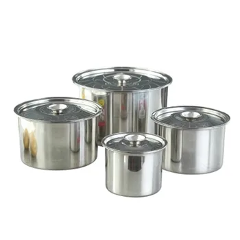 

XMT-HOME Stainless Steel Meal Prep Serving Bowl Thick Soup Pot With Lid Ureens Noodle Egg Cans Seasoning Oil Container 1pc