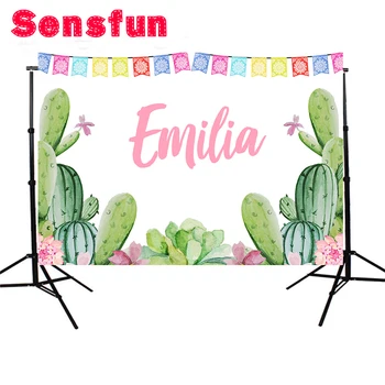 

Cactus green plant backdrop Photogrpahy backdrops floral background decoration newborn birthday party Photo Studio