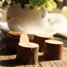 Soporte para tarjetas de madera 1 ud. Vintage ZAKKA estilo árbol tocón diseño Clip de madera foto notas carpeta mensaje titular decoración del banquete de boda