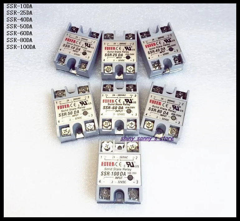 

2~5 Pcs Solid State Relay SSR-40DA 40A/250V 3-32VDC/24-380VAC DC to AC Solid State Relay Module Brand New