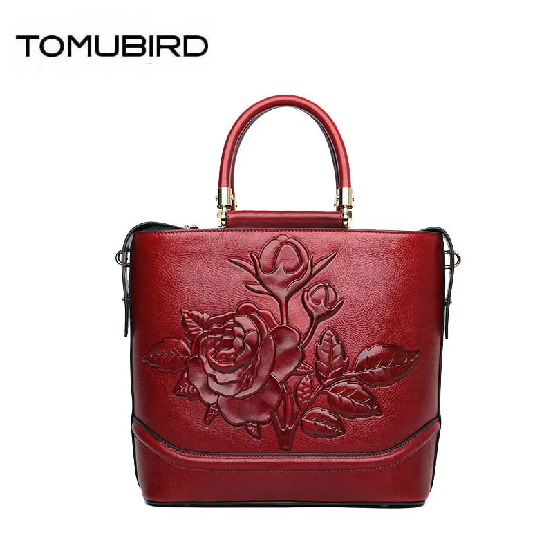 

TOMUBIRD 2019 new superior leather embossed designer famous brand women bag genuine leather handbags tote handbags shoulder bag