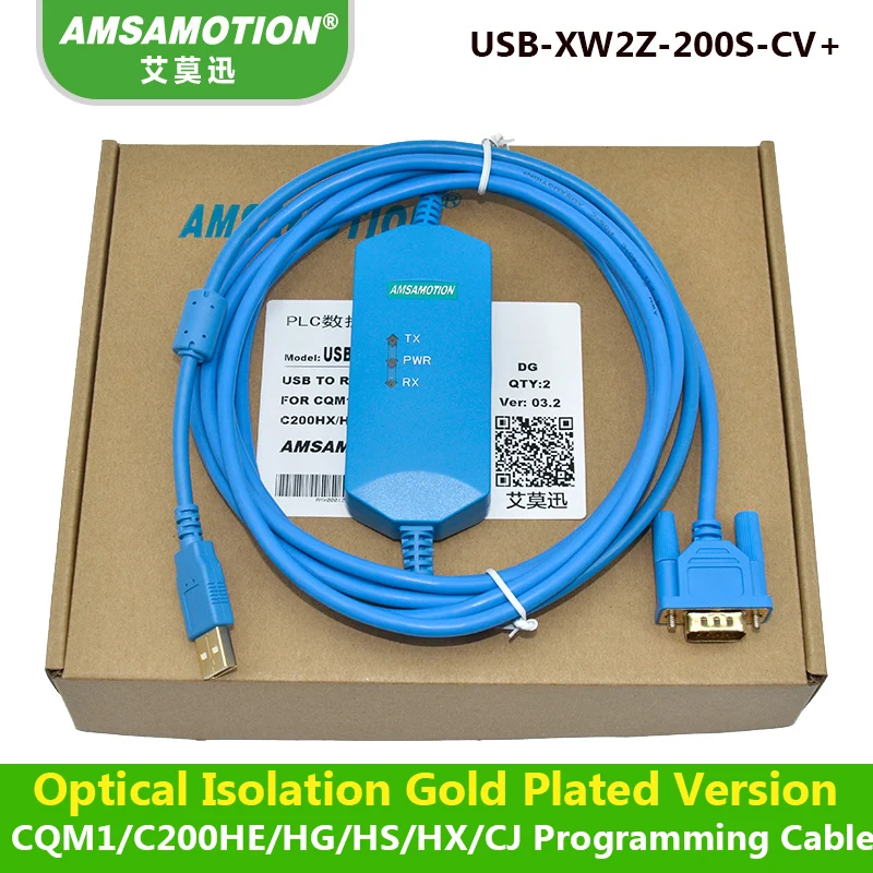 USB-XW2Z-200S-CV+ Blue for CS CJ Series PLC Programming Cable//Data line USB-XW2Z-200S-CV 9-pin Download line