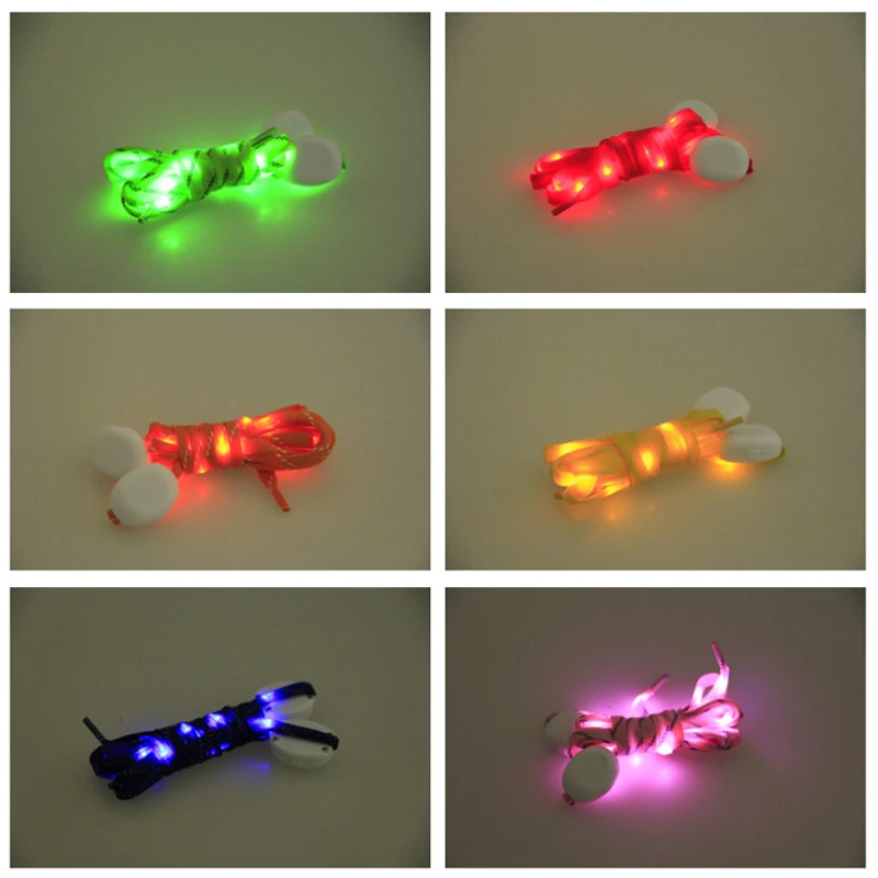 20 шт./лот горячая Распродажа нейлоновый светильник светодиодный шнурки светящиеся безопасные разноцветные шнурки для шнурков вечерние шнурки рождественские игрушки