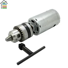 High Torque DC 12-24V 2A Electric Motor Hand Mini Drill PCB Press Drilling 0.6-6mm B10 Keyless Chuck & Twist Bits Set Wood Tool