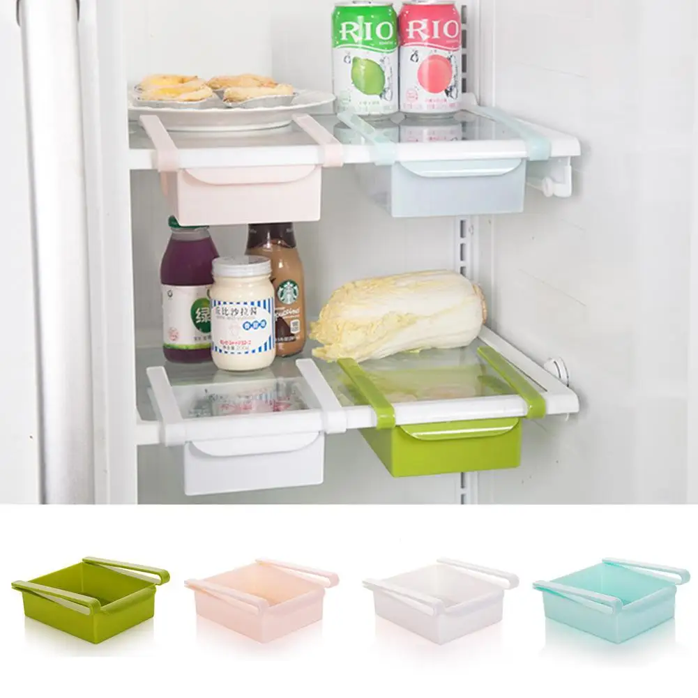 Лидер продаж слайд кухонные коробки для хранения прочный холодильник морозильник пространство заставка стеллаж выдвижной ящик для полки