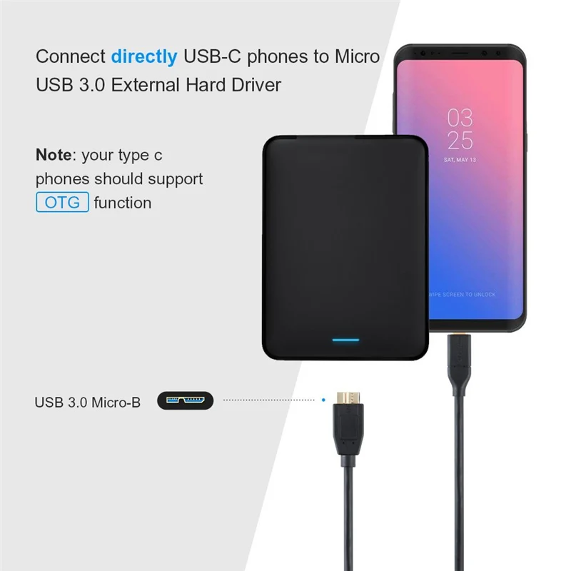 USB C к Micro-B 3,0(Gen2/10G), USB 3,1 type C кабель совместим с MacBook(Pro), Внешний Жесткий драйвер, Galaxy S8/S9/S10, e