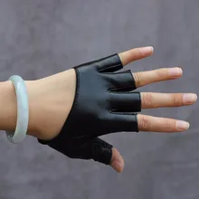 LANMREM женские перчатки на ладони и половину пальцев из искусственной кожи модные Универсальные перчатки YE932