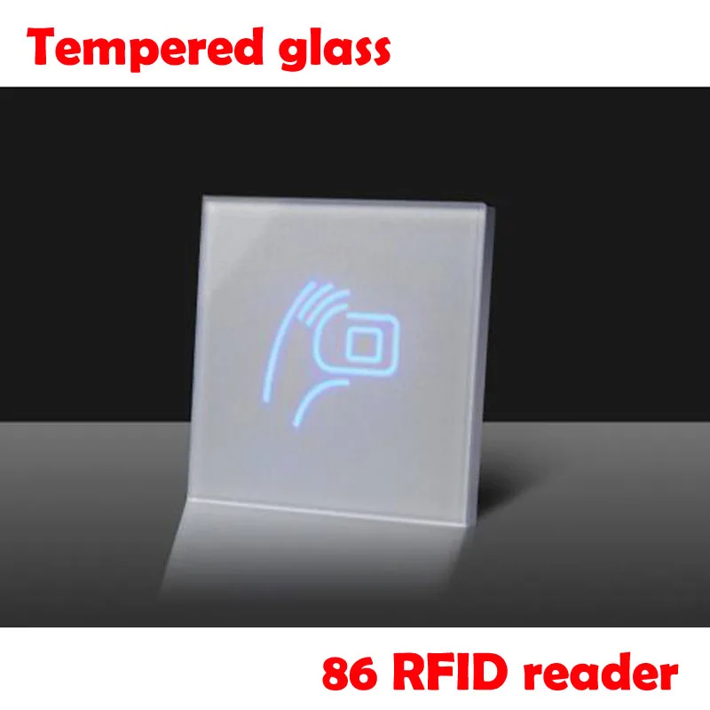 

new RFID 125KHZ/13.56MHZ style tempered glass EM4100/NFC 14443A Proximity Smart IC Card WG26/34 access control RFID reader