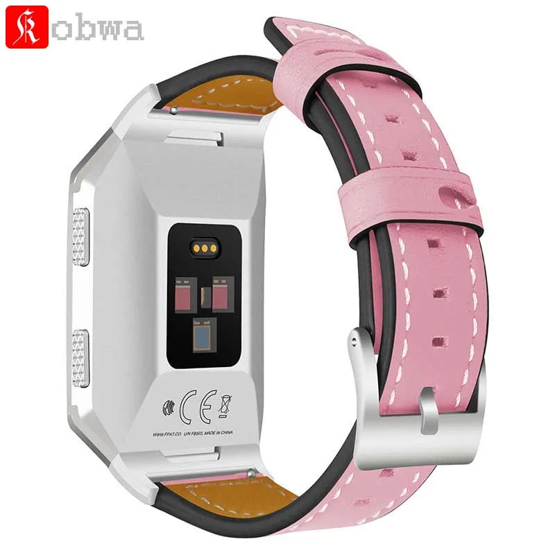 

Kobwa Leather Watch Strap For Fitbit Ionic Band Replacement Accessories Straps With Clasp for Fitbit Ionic Smart Watch Women Men