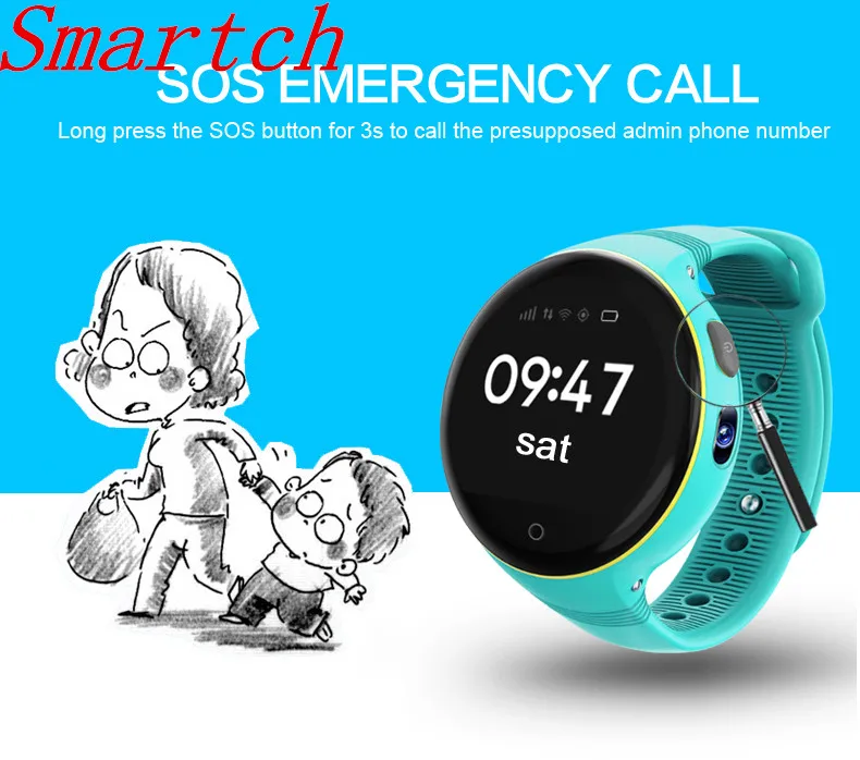 

Smartch S668 Waterproof Kid Smart Watch Round Screen Wristwatch GPS SOS Remote Monitoring for kids Adults for iOS Android Smart