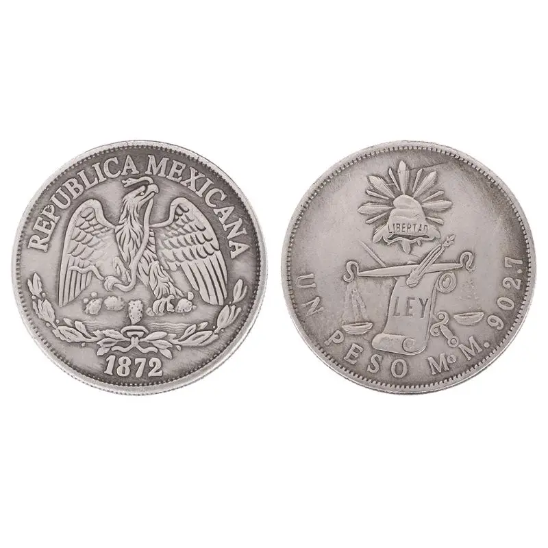 1872 винтажная мексиканское песо памятная монета художественные подарки для коллекции сувенир