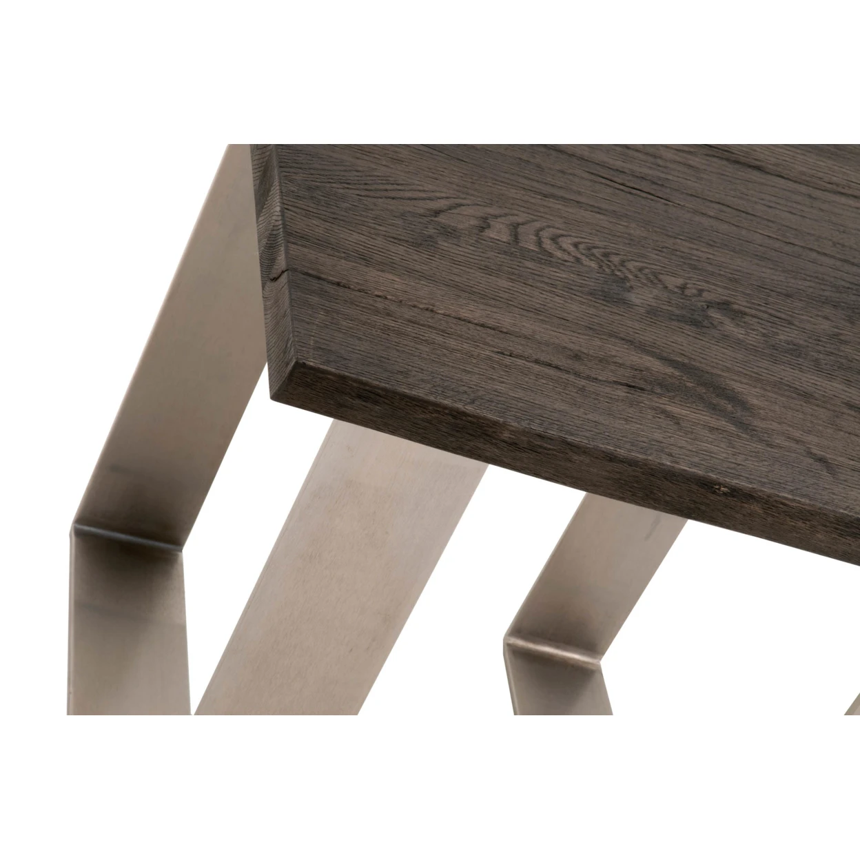 Square Shaped Oak Wood End Table Charcoal Oak Brown (2)