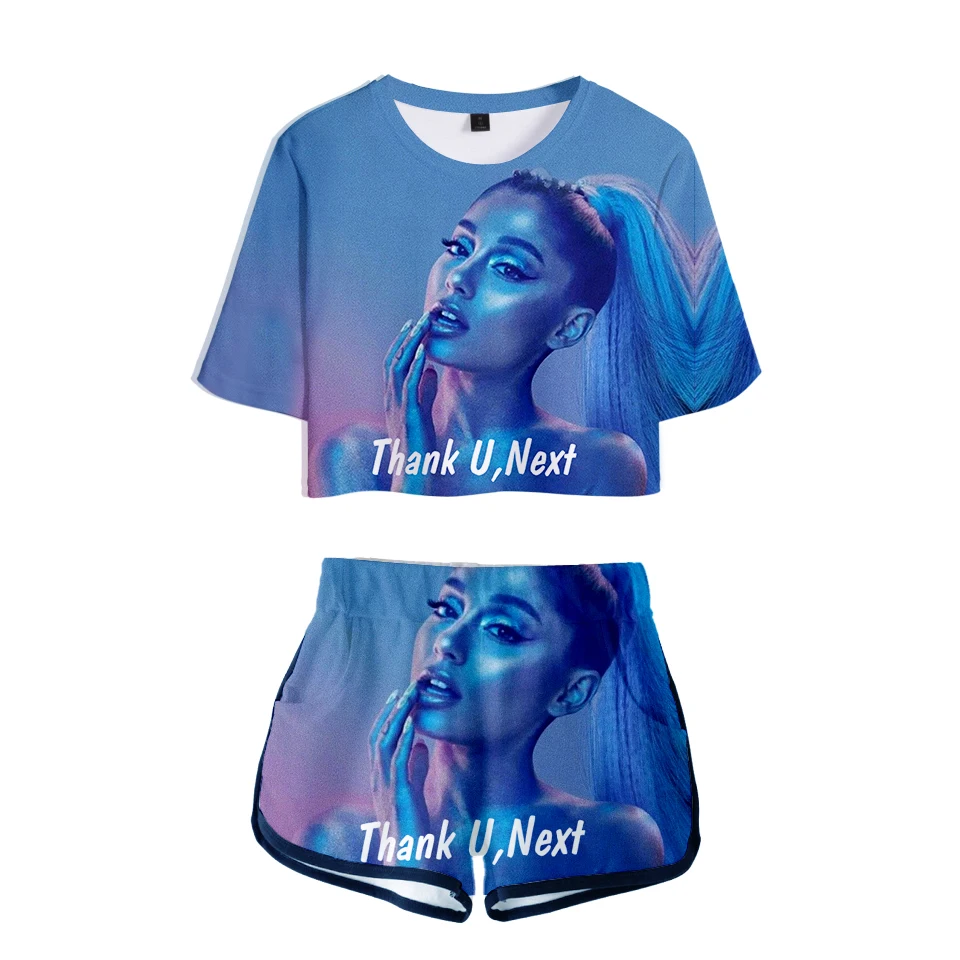 Комплект одежды Ariana Grande из двух предметов велосипедные шорты в стиле Харадзюку