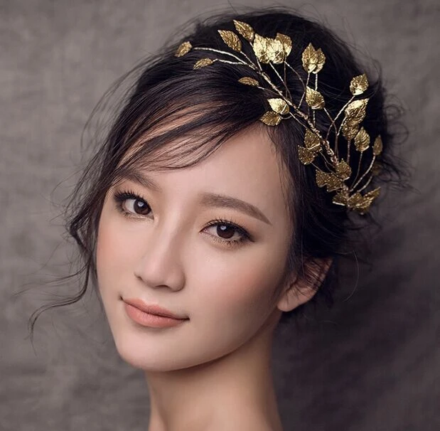 手作り金属葉屈曲可能な額装飾シンプルな髪飾りブライダルヘッドドレス Bridal Headdress Hair Ornamentshandmade Hair Ornaments Aliexpress