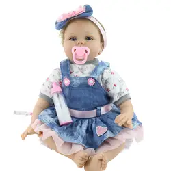 56 см реалистичные моделирование Детские Реалистичного Reborn Baby Born кукла новорожденных куклы дети бутылки молока мягкая игрушка для Обувь