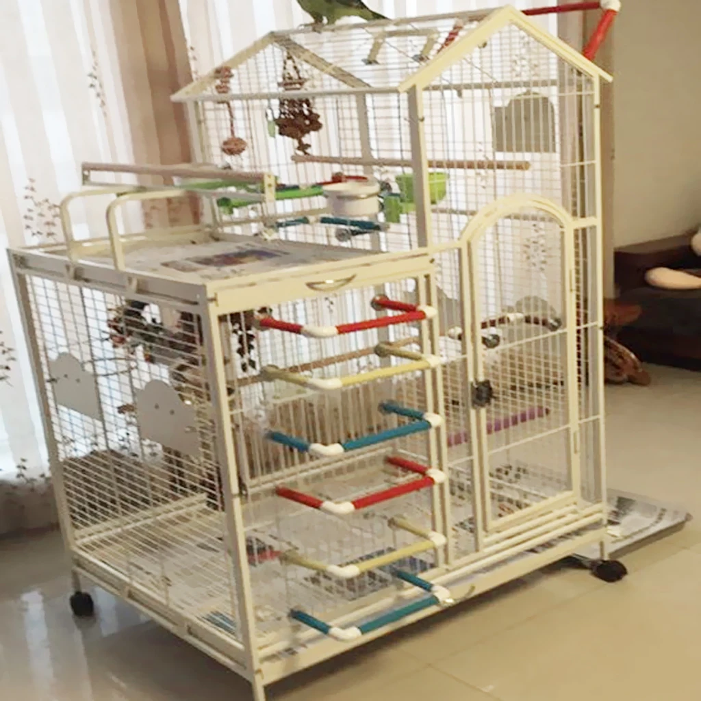 Amagogo Pet Bird Parrot Cage Accessories Birds Stand Wooden Perch