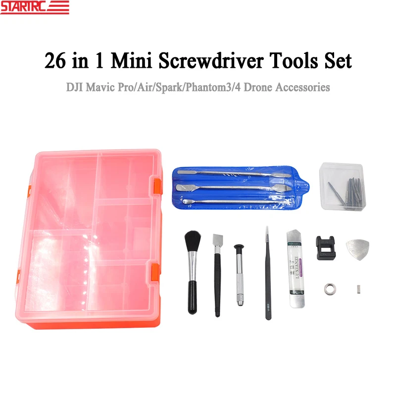 

26 in 1 Mini Screwdriver Tools Set Drone Repair Parts & Storage Case For DJI Mavic 2/Pro/Air/Spark/Phantom3/4 Drone Accessories