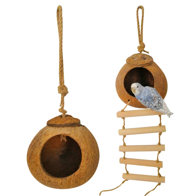 

Parrot Coconut Shell Bird Nest Pet Bird Hanging Coconut Shell Nest Warm Anti-Biting Bird House