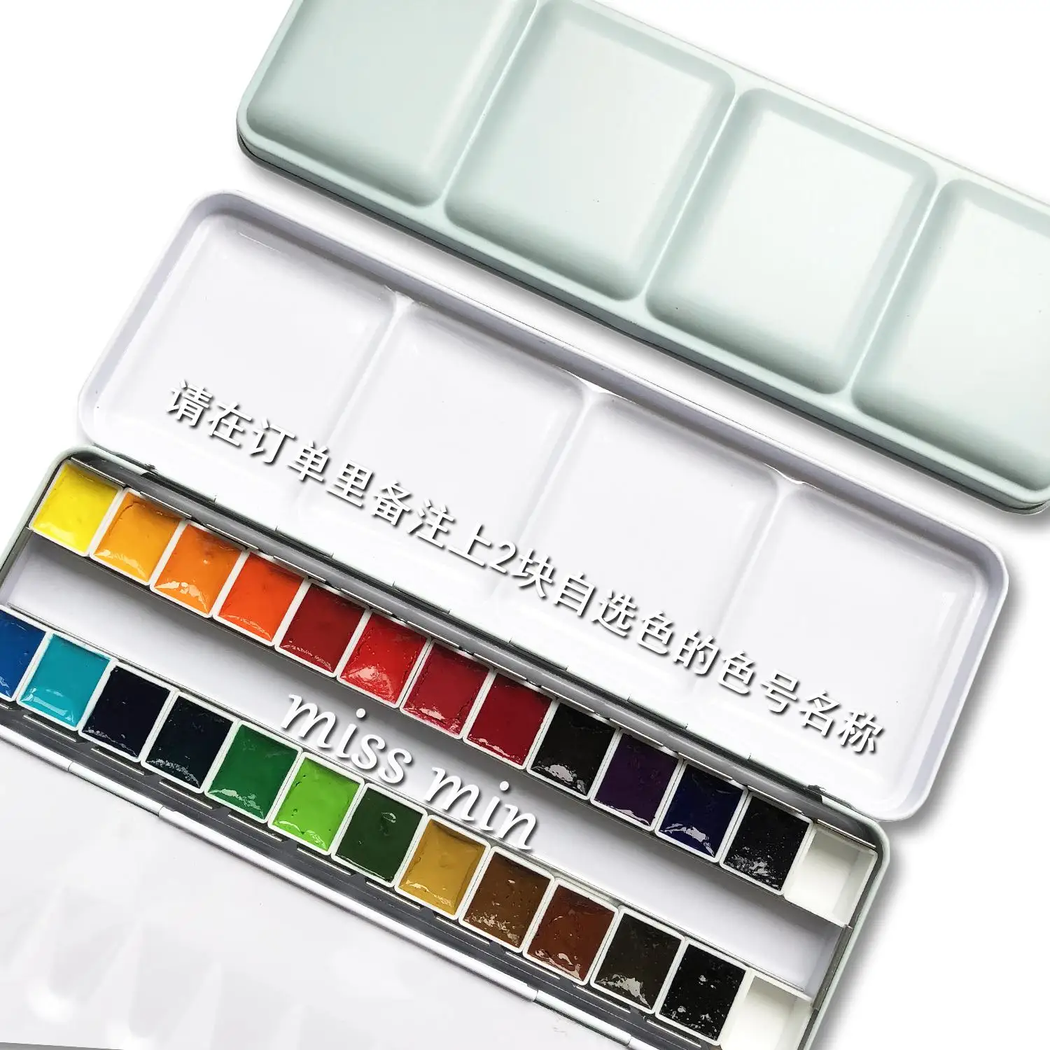 Mg M. graham& Co, цветные пигменты Verf Artist Sulu Boya, 1 мл, 2 мл, 24 цвета, водная цветная палитра, краски, подупаковка - Цвет: 1mlGreen iron box