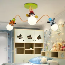 modern Creative cartoon Animals lamp Ceiling light for baby bedroom boy Kids Room girl room Kindergarten eye care nursery lamp modern kids room boy girl bedroom ceiling lamp led creative cartoon animal head ceiling light adjustable angle long arm lamp